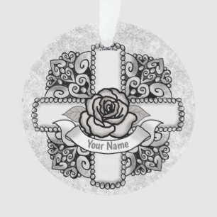 Rosen-Filigran-Christuskreuz Ornament