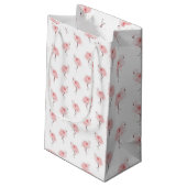 Rosen-Flamingo Kleine Geschenktüte (Rückseite Schrägansicht)