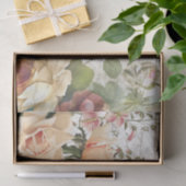 Rosen Flora Bird Nest Pink Französisch Script Deco Seidenpapier (Geschenk)