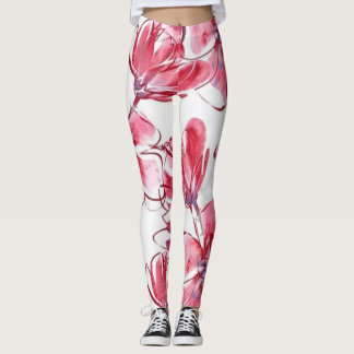 Rosen floral grün rote moderne Leggings