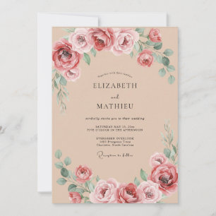 Rosen Florale Romanze Hochzeit Einladung