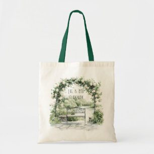 Rosen Floraler Bogen Romantische Bank Garten Traum Tragetasche