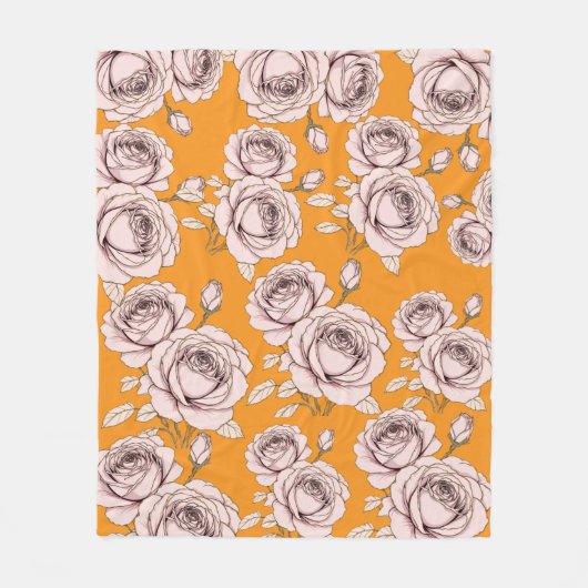 Rosen Florales Fleece-Decke  Fleecedecke (Vorderseite)