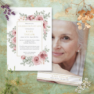 Rosen Florales Foto Trauerfeier Lebensfeier Einladung