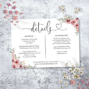 Rosen Florales Herz Schrift Details Informationska Einladung