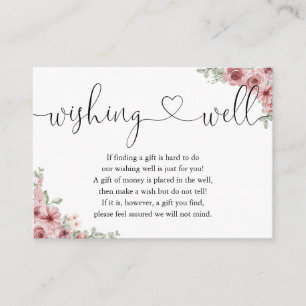 Rosen Florales Herz Schrift Wunschbrunnen Hochzeit Begleitkarte