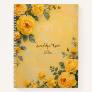 Rosen Florales Spiralgebundenes Tagebuch Botanisch Notizblock