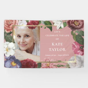 Rosen Florales Trauer Gedenkfoto-Service-Banner Banner