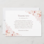 Rosen-Foto-Hochzeit in Weiß und Rosa Dankeskarte (Vorderseite)