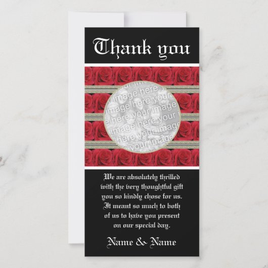 Rosen-Foto kardiert die kundengerechte Schablone - Dankeskarte (Vorderseite)