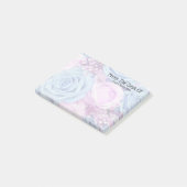 Rosen-Foto-Rosablau verblaßte Ihr Name Post-it Klebezettel (angewinkelt)