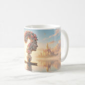Rosen-Fragezeichen-Gitarrist-Märchentasse Kaffeetasse (VorderseiteRechts)
