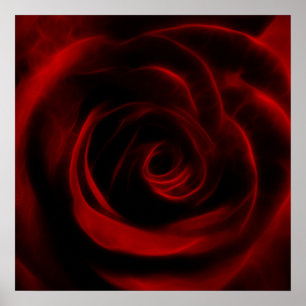 Rosen-Fraktal-Blume Poster