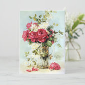 Rosen frisch vom Garten-Brautparty Einladung (Stehend Vorderseite)