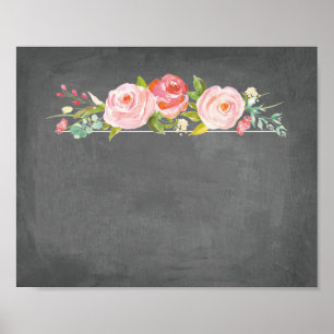 Rosen Garden Blumenkhalkboard Leere Zeichen Poster