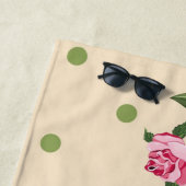 Rosen Garden Rot Rosa Grün Personalisiert Strandtuch (Beispiel)