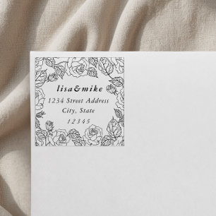 Rosen-Garten-Paar-Namen Hochzeit-Rücksendeadresse Permastempel