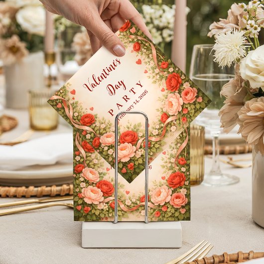 Rosen-Garten-Valentinstag-Party Serviette