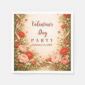 Rosen-Garten-Valentinstag-Party Serviette (Vorderseite)