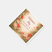 Rosen-Garten-Valentinstag-Party Serviette (Ecke)