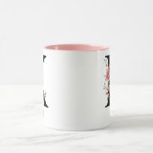 Rosen-Geburtstags-Blumengeschenk, Monogramm Initia Tasse (Zentrum)
