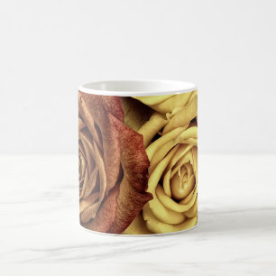 Rosen gelb und rot kaffeetasse