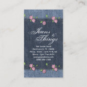 Rosen-Geschäfts-Karten-Shabby Chic des Denim-n Visitenkarte (Rückseite)