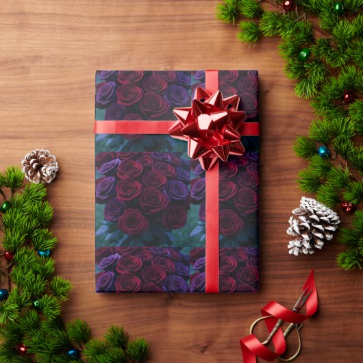 Rosen Geschenkpapier (Feiertagsgeschenk)