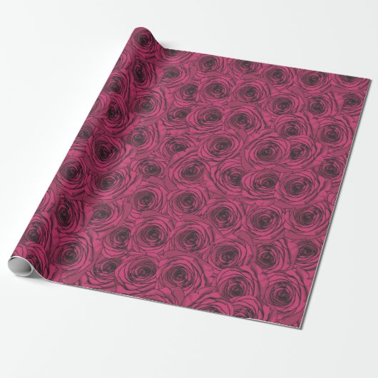 Rosen Geschenkpapier (Ungerollt)