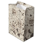 Rosen Geschenktasche Mittlere Geschenktüte (Rückseite Schrägansicht)
