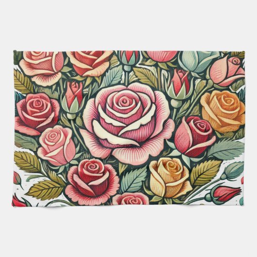 Rosen Geschirrtuch (Horizontal)