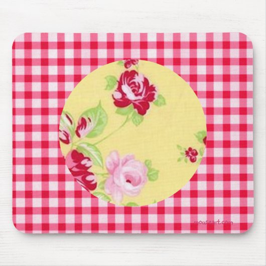 Rosen-Gingham-Mauspad Mousepad (Vorne)