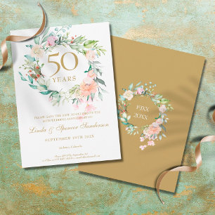 Rosen-Girlande zum 50. goldenen Hochzeitstag  Save The Date