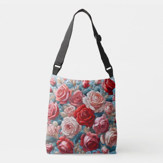 Rosen Glasmalerei-Design Handtasche (Vorderseite)