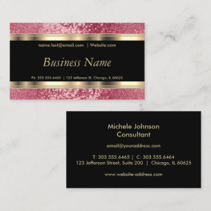 Rosen Glitter und elegantes Gold Visitenkarte