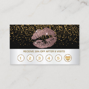Rosen-Glitzer-Lippenloyalitäts-Karten auf Treuekarte