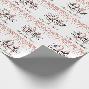 Rosen-Gold21. Geburtstags-Imitat-GlitzerConfetti Geschenkpapier