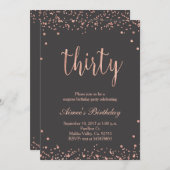 Rosen-Gold30. Geburtstags-Einladung Einladung (Vorne/Hinten)