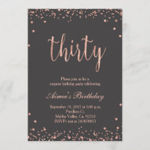 Rosen-Gold30. Geburtstags-Einladung