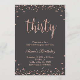 Rosen-Gold30. Geburtstags-Einladung Einladung
