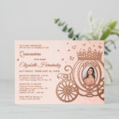 Rosen Gold Blink Rosa Quinceanera Princess Foto Folieneinladung (Stehend vorne)