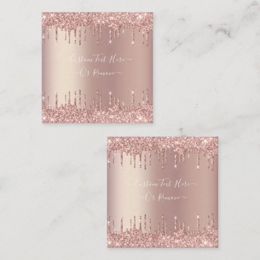 Rosen Gold Blush Glitzer Benutzerdefinierte Text-N Mitteilungskarte (Vorne/Hinten)