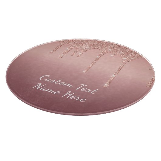 Rosen Gold Blush Glitzer Cutting Board Custom Text Schneidebrett (Ecke)