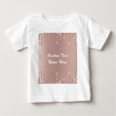 Rosen Gold Blush Glitzer Tropfen Text Baby T - Shi Baby T-shirt (Vorderseite)