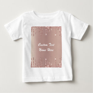 Rosen Gold Blush Glitzer Tropfen Text Baby T - Shi T-shirt