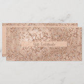 Rosen Gold Blush Pink Glam Sparkle Geschenkgutsche (Vorne/Hinten)
