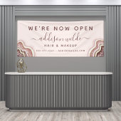 Rosen Gold Blush Pink Glitzer Agate Geode Business Banner