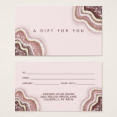 Rosen Gold Blush Pink Glitzer Agate Geode Geschenk (Vorne & Hinten)