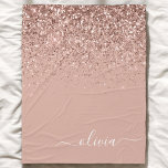 Rosen Gold Blush Pink Glitzer Script Monogram Fleecedecke<br><div class="desc">Rose Gold - Schwarz Rosa Sarkle Glitzer Script Monogram Name und Initial Fleece Blanket. Das macht den perfekten 16 Geburtstag,  Hochzeit,  Brautparty,  Jubiläum,  Babydusche oder Junggeselinnen-Abschied Geschenk für jemanden,  der Lieben glamourösen Luxus und schicke Stile.</div>