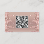 Rosen Gold Blush Tropfen QR Code Scan Business Car Visitenkarte (Rückseite)